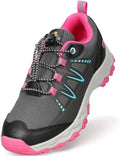 UOVO Boys Girls Hiking Shoes Kids Waterproof Running Trail Fashion Sneakers Breathable Lightweight Non-Slip Outdoor Walking Sports Shoe(Little/Big Kids)