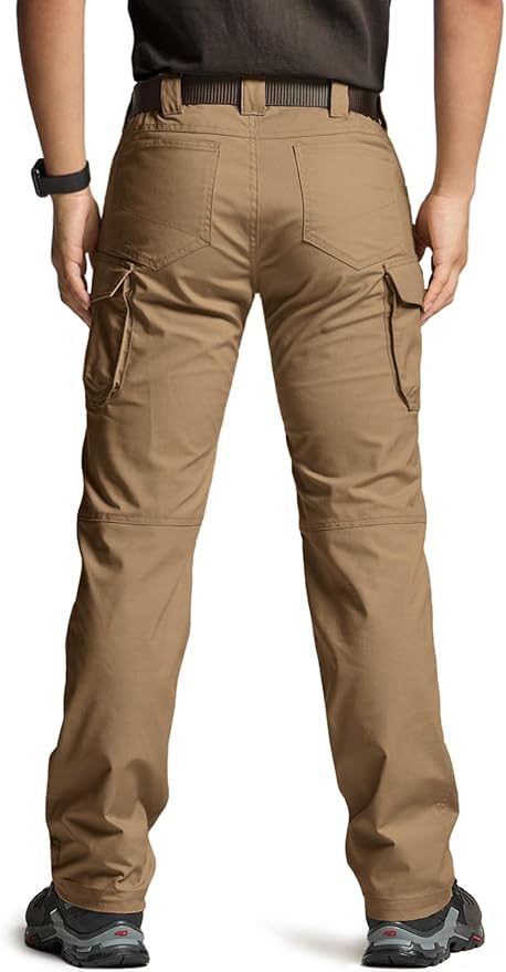 CQR Women's Flex Stretch Tactical Pants, Water Resistant Ripstop Cargo Work Pants with Pockets for Outdoor & Hiking