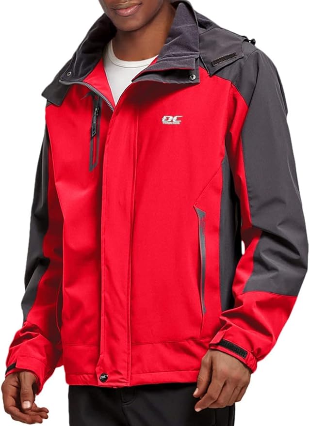 Diamond Candy Men's Hooded Waterproof Jacket Lightweight Rain Jacket Outdoor Casual Sportswear