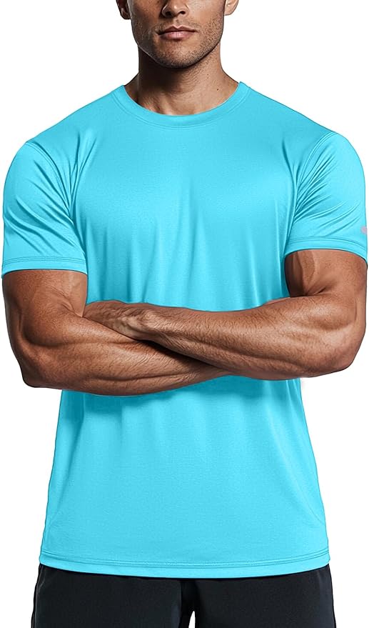 Zengjo Athletic Shirts for Men Short Sleeve Quick Dry Workout Running Gym Sport Exercise Tee Moisture Wicking