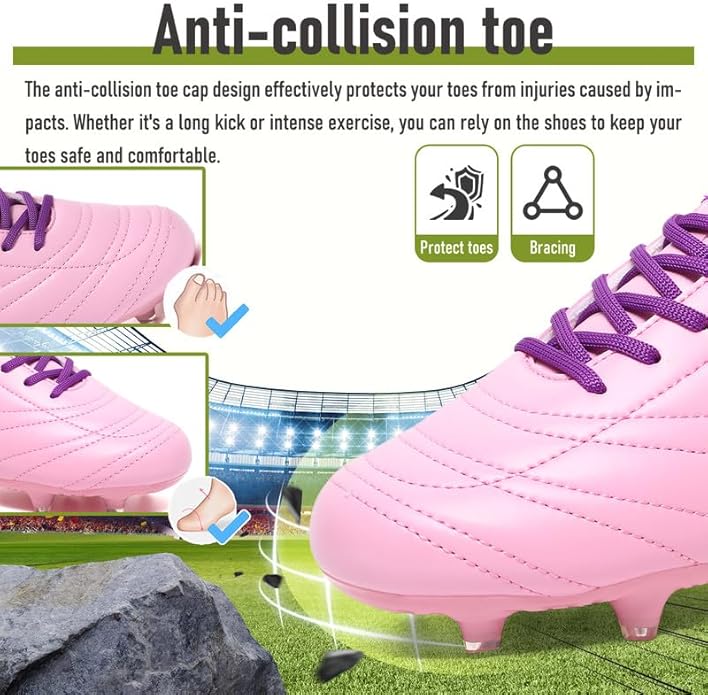 LIZRHA Soccer Shoes for Boys Girls Soccer Cleats Boys Girls Kids Athletic Outdoor Football Shoes Youth Football Cleats Outdoor & Indoor Soccer Shoes Lightweight, Running & Training for Students