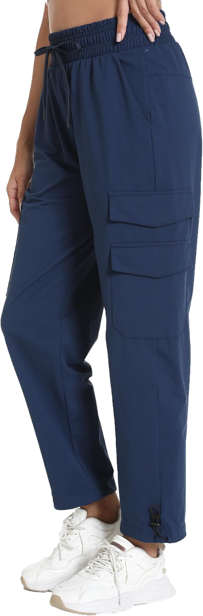 Women's Lightweight Hiking Joggers with Pockets - Water Resistant Cargo Pants for Outdoor Workouts Camping