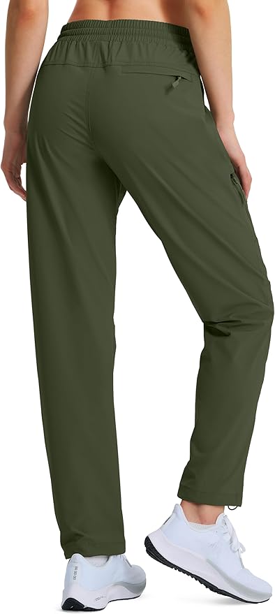 Women's Hiking Pants Quick Dry Lightweight Cargo Pants UPF 50 Water Resistant Zipper Pockets for Golf Travel Work Camping