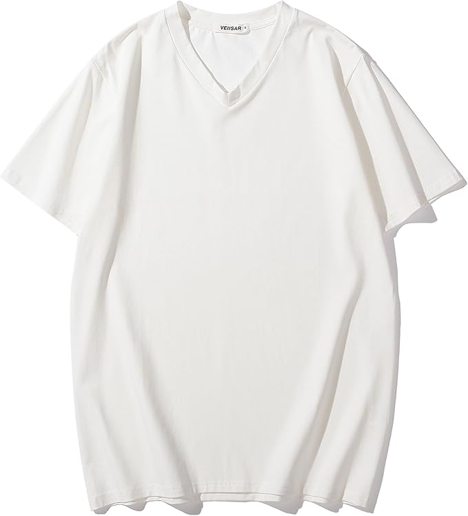 VEIISAR Premium V Neck T Shirts for Men - Modern Fitted Tees Vneck Undershirts