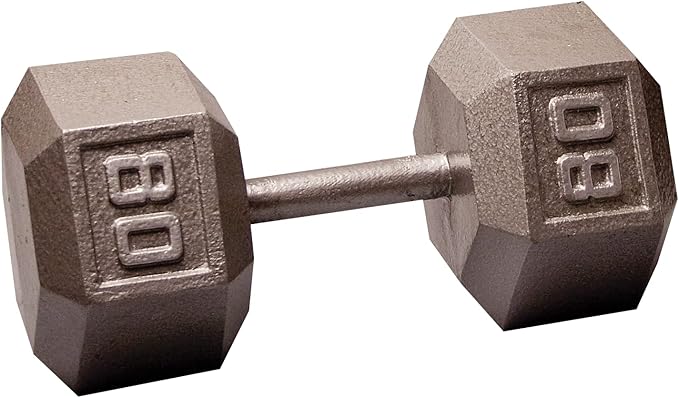 Body-Solid Cast Iron Hexagon Dumbbell, Hand Weights For Men and Women, Weight Dumbbells for Strength Training, Body Building Home Gym Training Gear