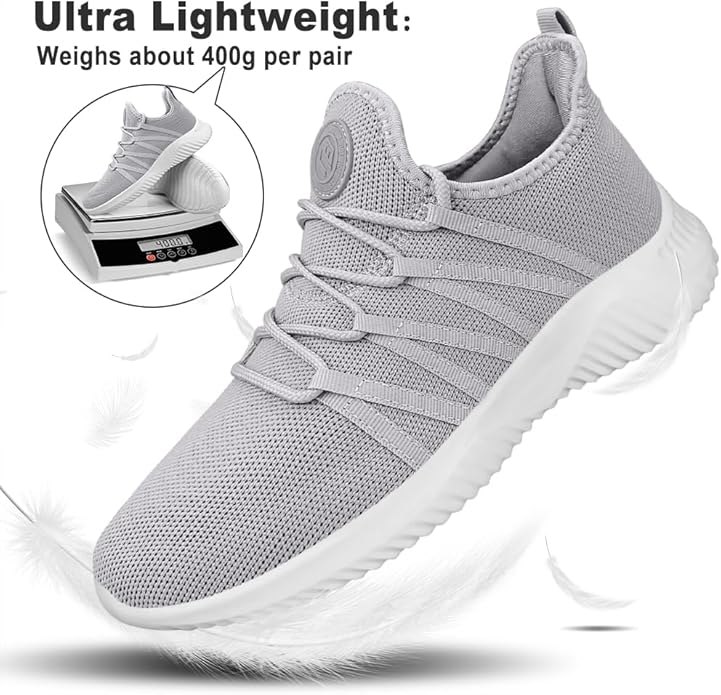 Feethit Mens Slip On Running Shoes Breathable Lightweight Comfortable Fashion Non Slip Sneakers for Men