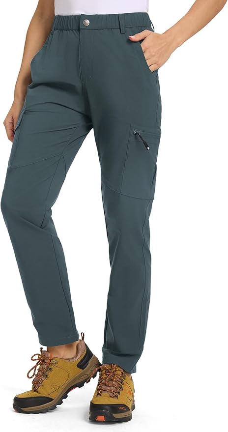 TBMPOY Women's Hiking Cargo Pants Lightweight Water Resistant Quick Dry Fishing Camping Travel Work Pant with 6 Pockets