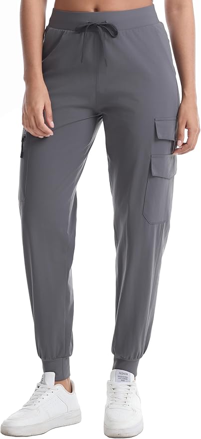 Women's Hiking Pants with Pockets - Travel Lounge Outdoor Quick Drying Lightweight Water Resistant Joggers