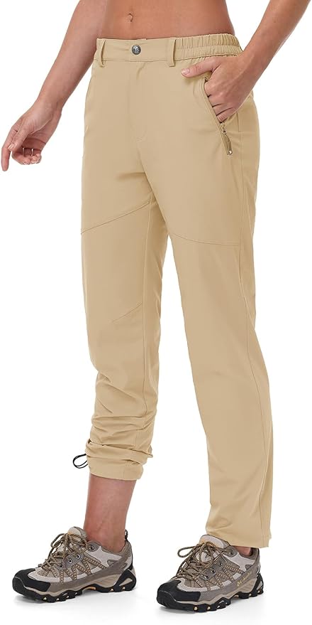 TBMPOY Women's Lightweight Hiking Pants Water Resistant Quick Dry Travel Work Outdoor Fishing Pants Zipper Pockets