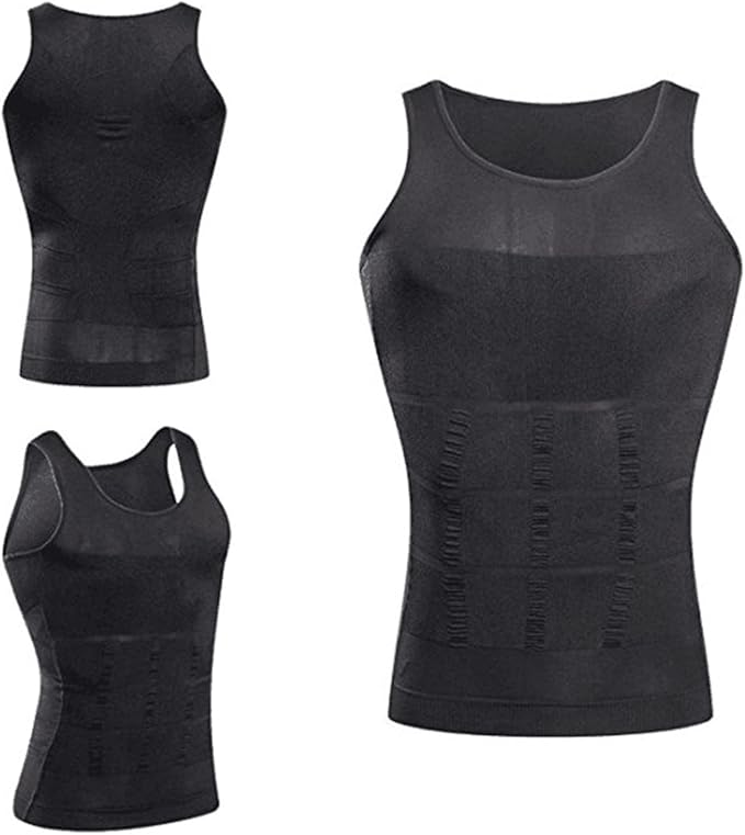 GKVK Mens Slimming Body Shaper Vest Shirt Abs Abdomen Slim