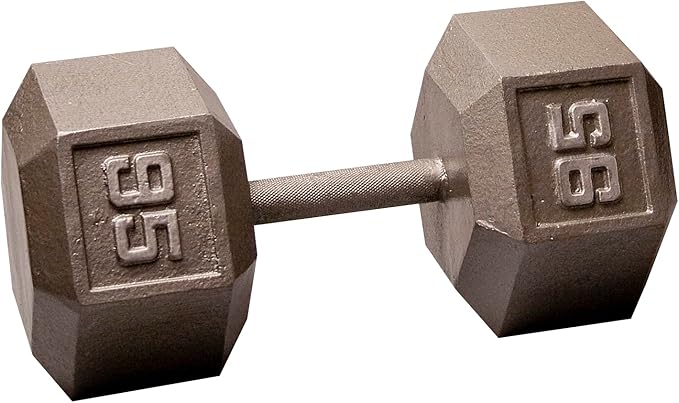 Body-Solid Cast Iron Hexagon Dumbbell, Hand Weights For Men and Women, Weight Dumbbells for Strength Training, Body Building Home Gym Training Gear