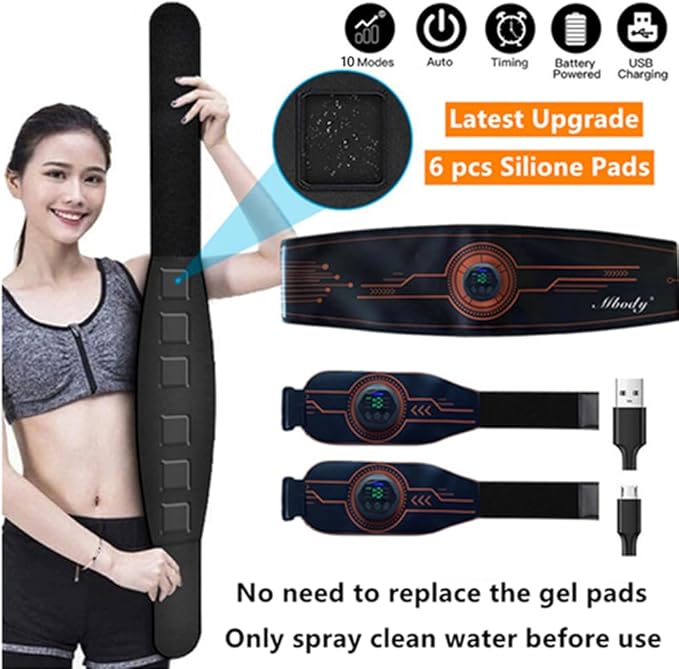 Abs Stimulator Muscle Training Fitness Workout Equipment Ab Core Toner Belt for Abdominal/Arm/Leg Full Set Fit 23''-60'' man and woman
