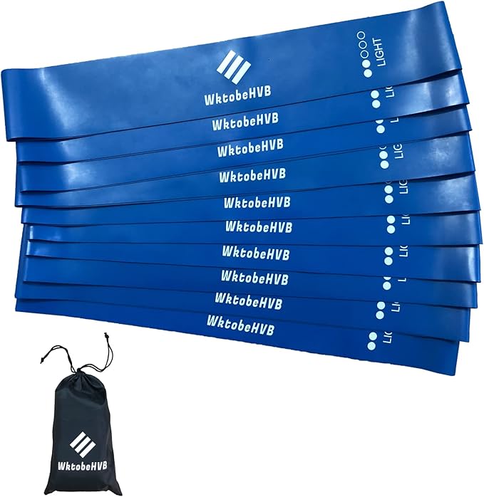 Resistance Loop Exercise Bands-5/10 Pack-10/12 Inch Stretch Bands for Working Out with Carry Bag-Elastic Bands for Physical Therapy, Rehab, Yoga, Pilates and Strength Training at Home or Gym
