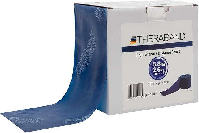 THERABAND Resistance Bands, 50 Yard Roll Professional Latex Elastic Fitness Band For Upper & Lower Body & Core Exercise, Physical Therapy, Pilates, Yoga, Stretching, Home Workouts, & Rehab