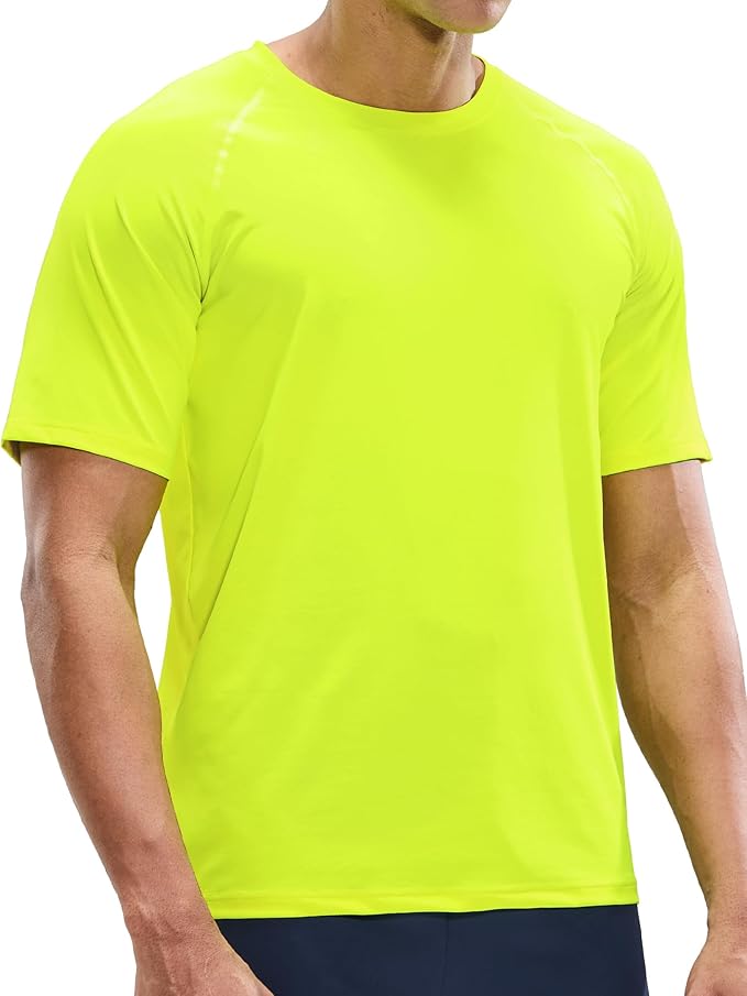 MIER Men's Dry Fit Workout T-Shirts Athletic Running Tee Short Sleeve Crew Neck Gym Tops, Polyester, Moisture Wicking