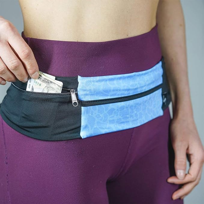 3 Pocket Adjustable Running Belt Waist Pack, Fanny Pack For Working Out With Sweat Resistant Backing, Holds All iPhone Models