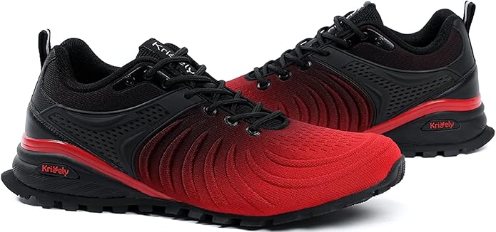 Kricely Men's Walking Shoes Breathable Lightweight Fashion Sneakers Non Slip Sport Gym Jogging Trail Running Shoes