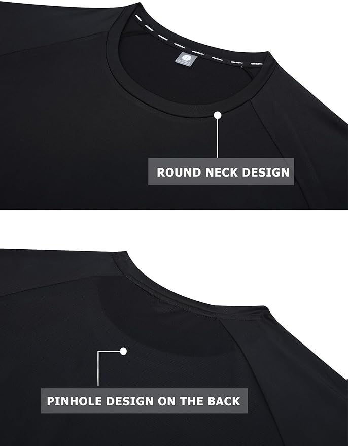 Moisture Wicking Quick Dry Soft Pickleball Workout Hiking Camping Running Shirts for Men Outdoor Sports