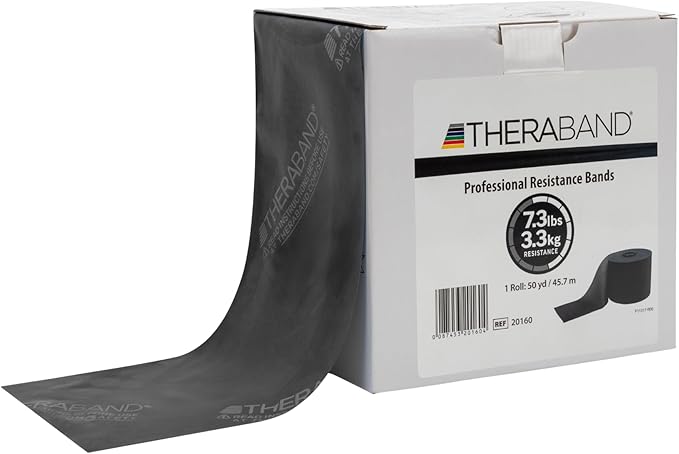 THERABAND Resistance Bands, 50 Yard Roll Professional Latex Elastic Fitness Band For Upper & Lower Body & Core Exercise, Physical Therapy, Pilates, Yoga, Stretching, Home Workouts, & Rehab