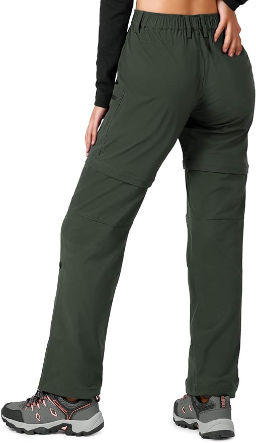 Cycorld Women's-Hiking-Pants-Convertible Quick-Dry-Stretch-Lightweight Zip-Off Outdoor Pants with 5 Deep Pockets