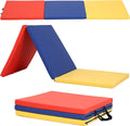 Gymnastics Tumbling Mats Portable Gymnastics Mat Foldable Tumbling Mat 2'x6'/4'x8' PU Leather Exercise Mat Yoga Mat with Carrying Handles for home Workout outdoor Yoga Gymnastics