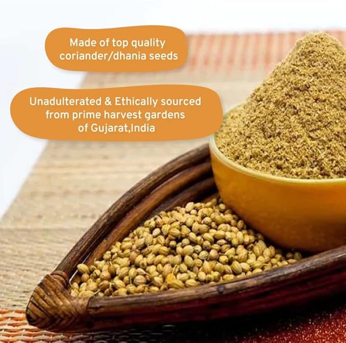 Coriander Powder (14oz) 100% Natural Ground Coriander | Premium Quality and High Value | Non-GMO, Gluten Free, Sourced from India | No Adulterations | Packed in Resealable Ziplock Pouch