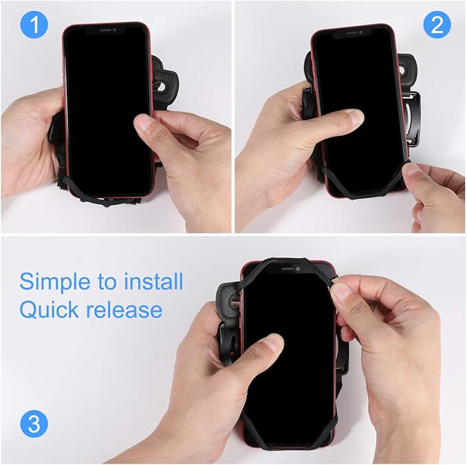 VUP Wristband Phone Holder, 360° Rotatable Forearm Armband for iPhone 15/14/13/Pro Max/Pro/Mini/12/11/SE 2020/Xs/XR/X/8/7/Plus, Fits All 4-6.7 Inch Smartphones (Black-Small)
