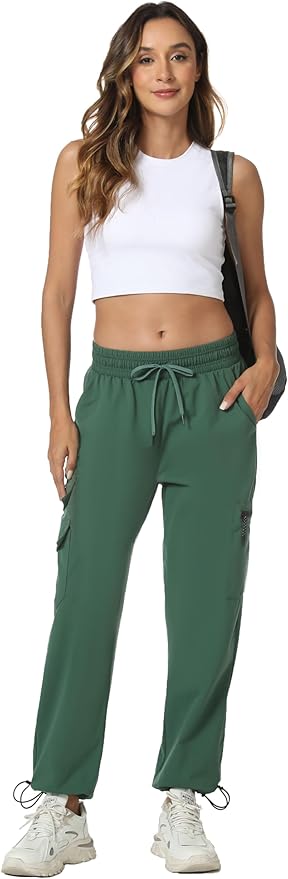 Women's Hiking Pants with Pockets - Travel Lounge Outdoor Quick Drying Lightweight Water Resistant Joggers
