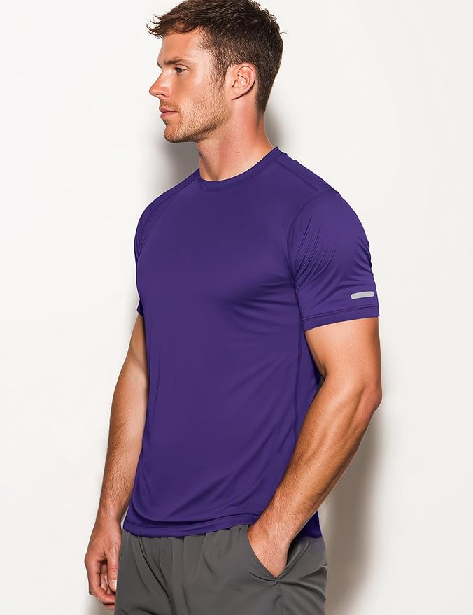 Zengjo Athletic Shirts for Men Short Sleeve Quick Dry Workout Running Gym Sport Exercise Tee Moisture Wicking
