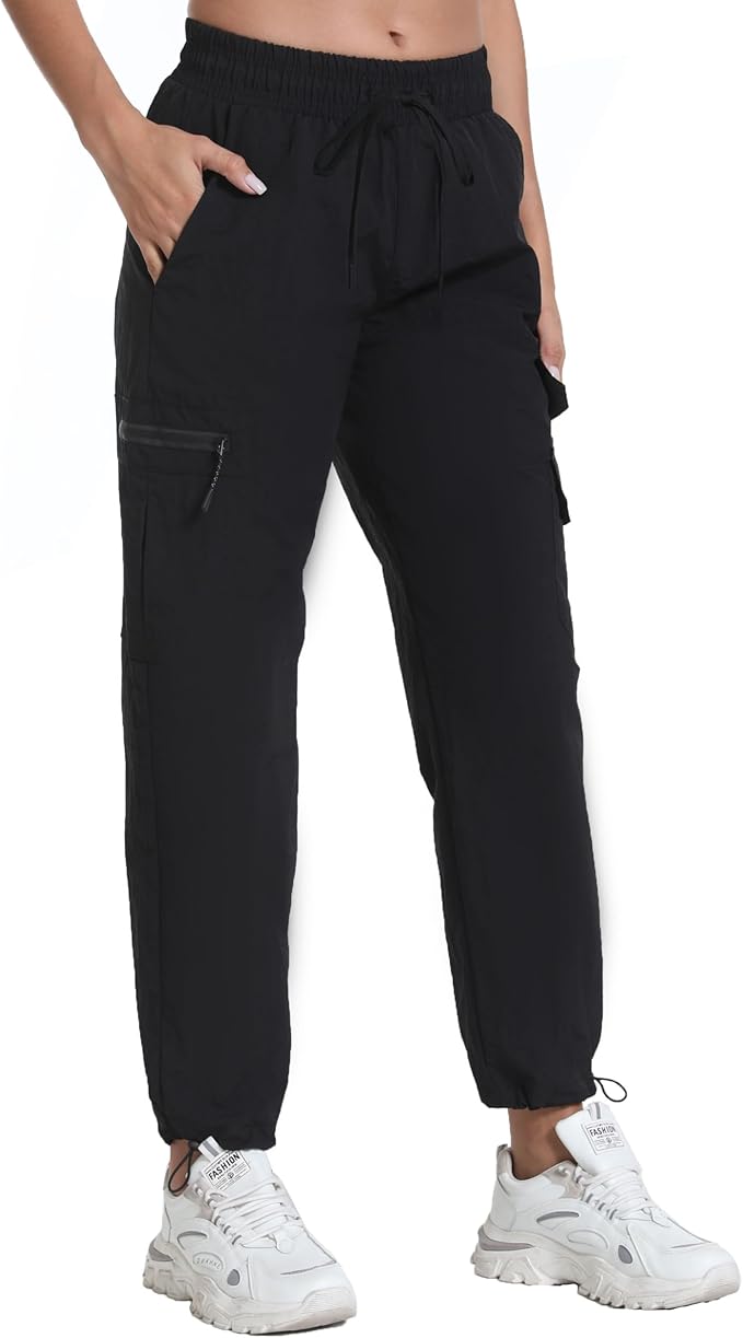 Women's Hiking Pants with Pockets - Travel Lounge Outdoor Quick Drying Lightweight Water Resistant Joggers