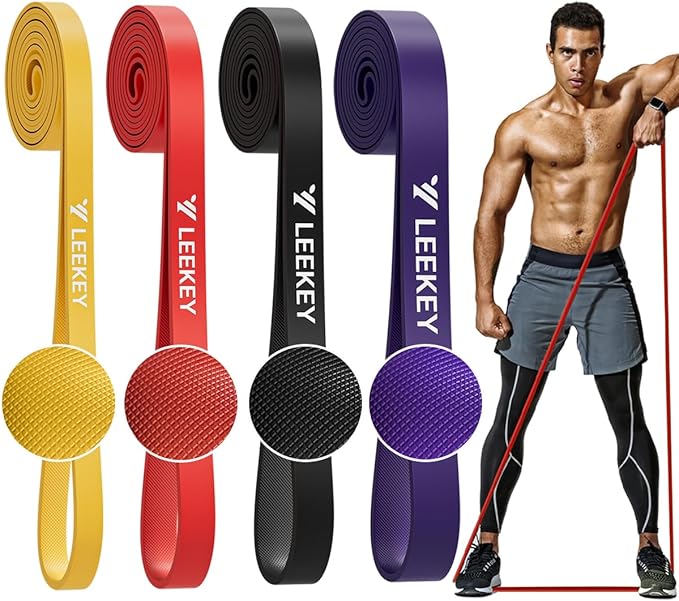 LEEKEY Resistance Bands Set for Pull-Up Assistance & Full-Body Training, Multi-Level Exercise Bands with Bag for Home Workouts, Physical Therapy, Strength Training (Men/Women)