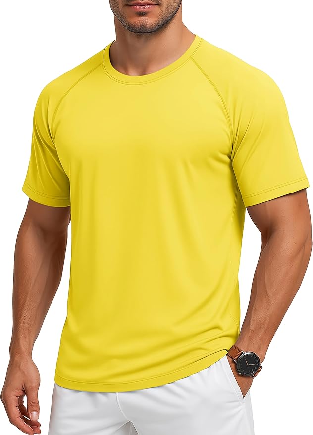 MAGCOMSEN Men's Short Sleeve UPF 50+ Sun Protection Shirts Quick Dry Athletic T-Shirt Hiking Running Swimming Rash Guard