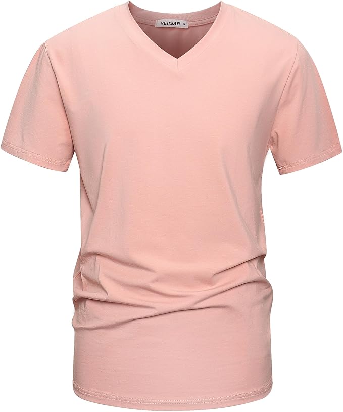 VEIISAR Premium V Neck T Shirts for Men - Modern Fitted Tees Vneck Undershirts