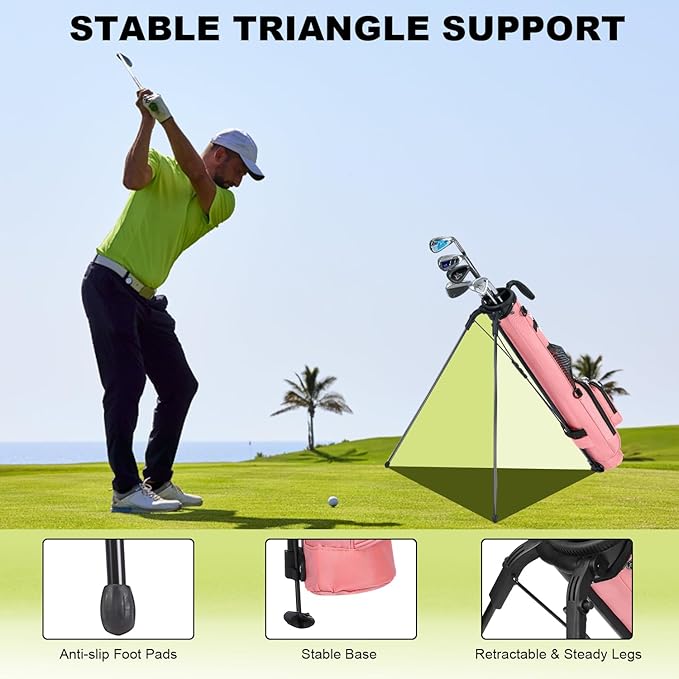 MAZEL Lightweight Golf Bag for Men – Easy to Carry Golf Clubs Bag with Shoulder Strap,Pitch n Putt Golf Stand Bag for Driving Range,Par 3 and Executive Courses - Fit Up to 8 Clubs