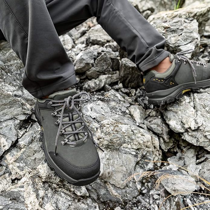 CAMEL CROWN Hiking Shoes Men Trekking Shoe Low Top Outdoor Walking Waterproof Leather Trail Sneakers