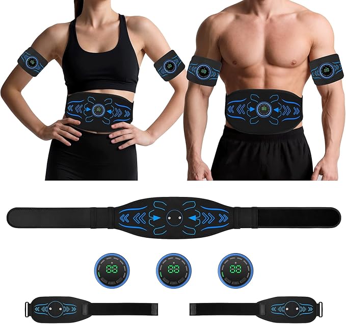 Electronic Muscle Stimulator - Fitness Training Equipment for Men & Women, 8 Modes Electronic Abdominal Stimulator for Full Body Workout, Fitness Equipment for Strength Training, Toning, Recovery