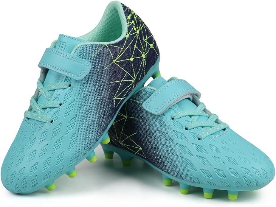 brooman Kids Firm Ground Soccer Cleats Boys Girls Athletic Outdoor Football Shoes