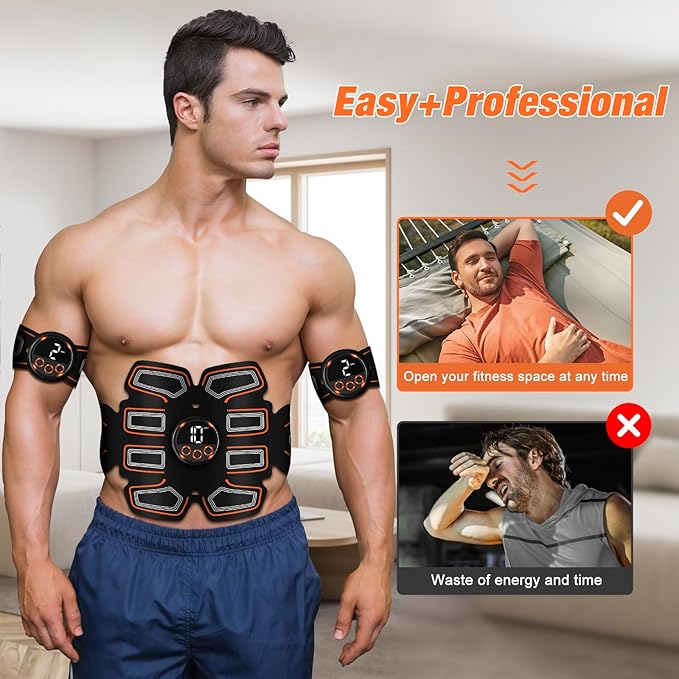 ABS Stimulator, Ab Toning Belt Trainer, Workout Equipment for Men & Women - BFB-11