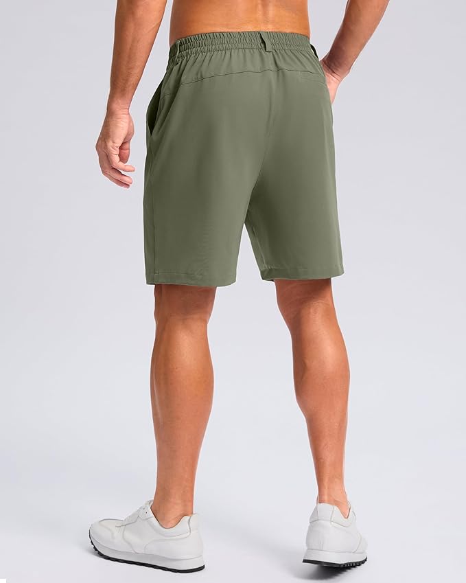 Pudolla Men's Casual Shorts 7"/9" Lightweight Golf Shorts with 3 Pockets Stretch Quick Dry Comfy Work Shorts