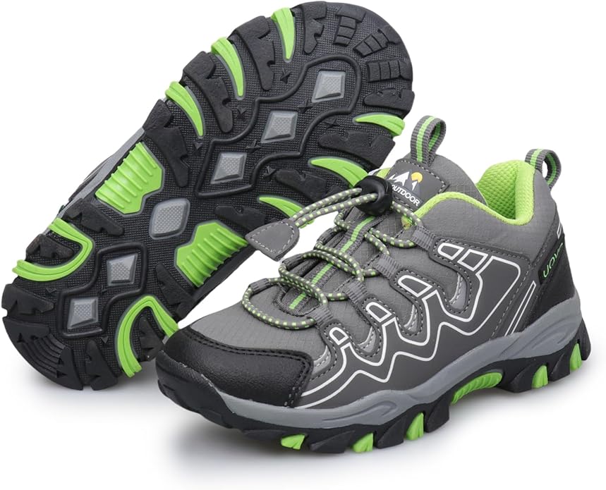 Boys Girls Hiking Trail Shoes Waterproof Slip Resistant Outdoor Trekking Walking Running Sneakers(Little/Big Kids)