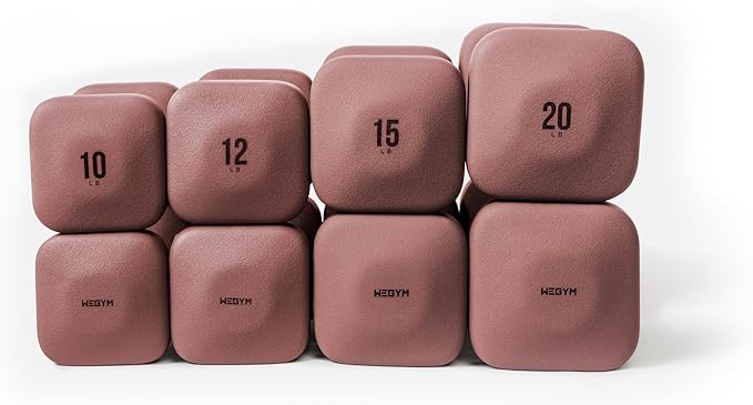 SafeGrip Dumbbells, Anti-Slip, Anti-Roll, Thick Handles, Free Weights, Square Dumbbells for Secure Workouts at Home, Weightlifting, and Personal Training