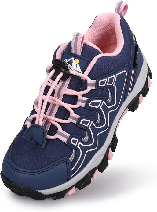 Boys Girls Hiking Trail Shoes Waterproof Slip Resistant Outdoor Trekking Walking Running Sneakers(Little/Big Kids)