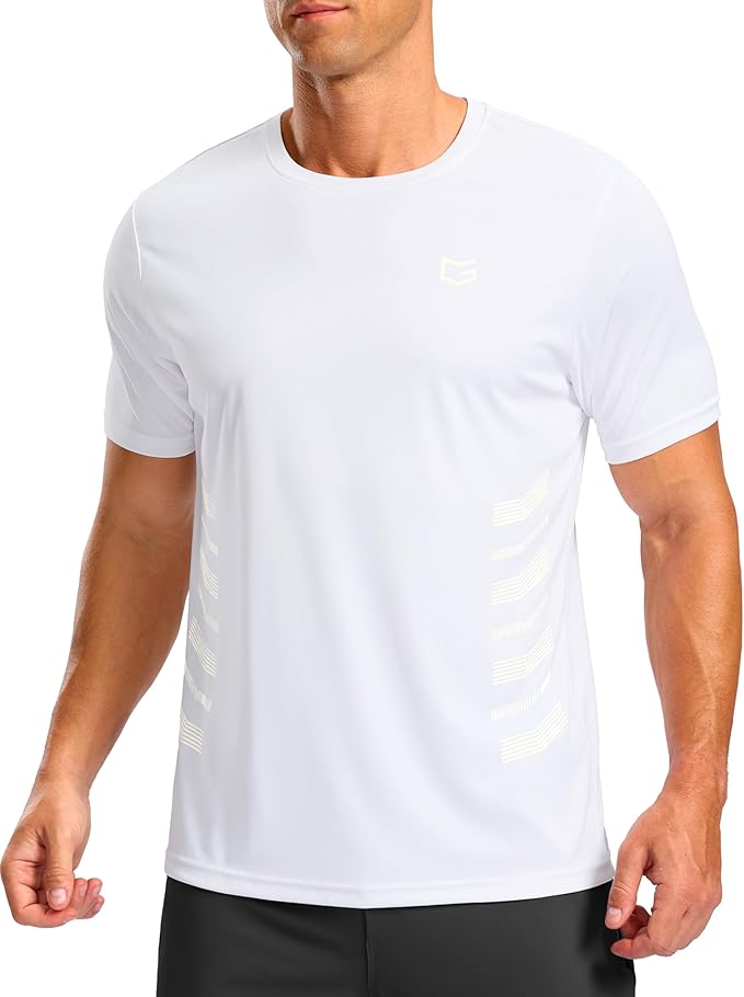 G Gradual Men's Workout Shirts Quick Dry Athletic Running T-Shirts Lightweight Moisture Wicking Short Sleeve Sports Gym Tops