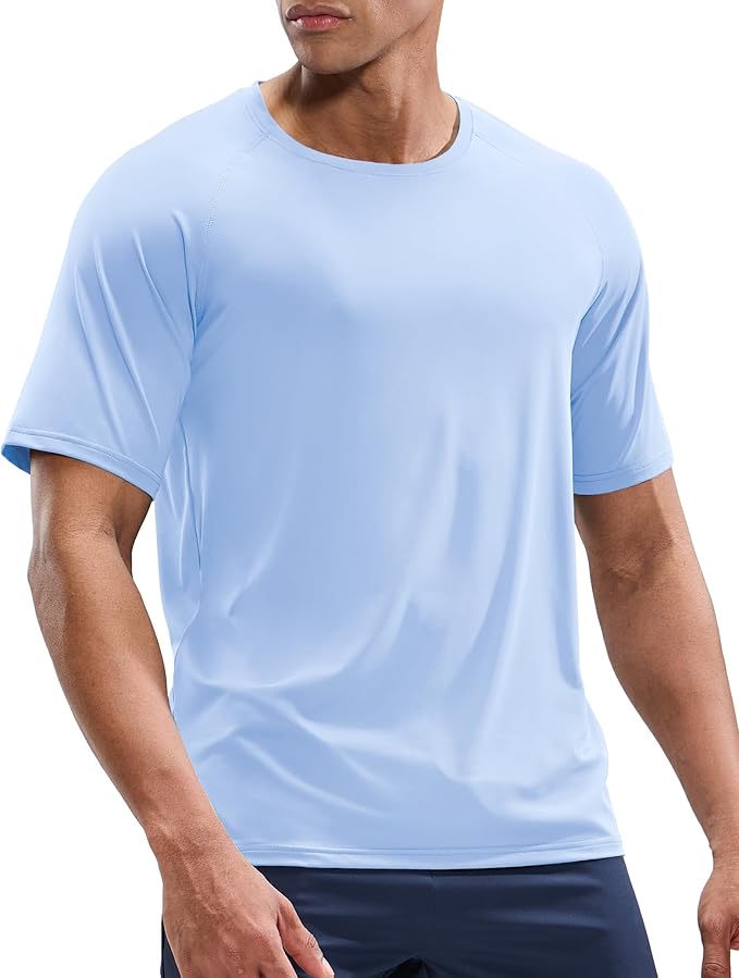MIER Men's Dry Fit Workout T-Shirts Athletic Running Tee Short Sleeve Crew Neck Gym Tops, Polyester, Moisture Wicking
