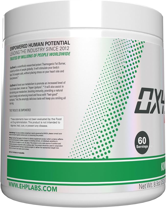 EHP Labs OxyShred Pre Workout Powder - Preworkout Powder with L Glutamine & Acetyl L Carnitine, Energy Boost Drink - Kiwi Strawberry, 60 Servings