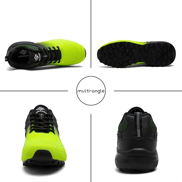 Men's Trail Running Shoes Lightweight Breathable Walking Hiking Sneakers Outdoor Athletic Tennis Cross Training Shoes
