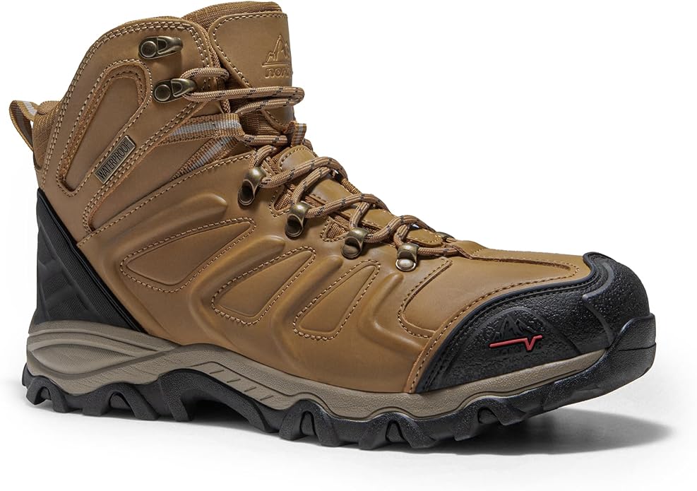 NORTIV 8 Men's Ankle High Waterproof Hiking Boots Outdoor Lightweight Shoes Trekking Trails Armadillo
