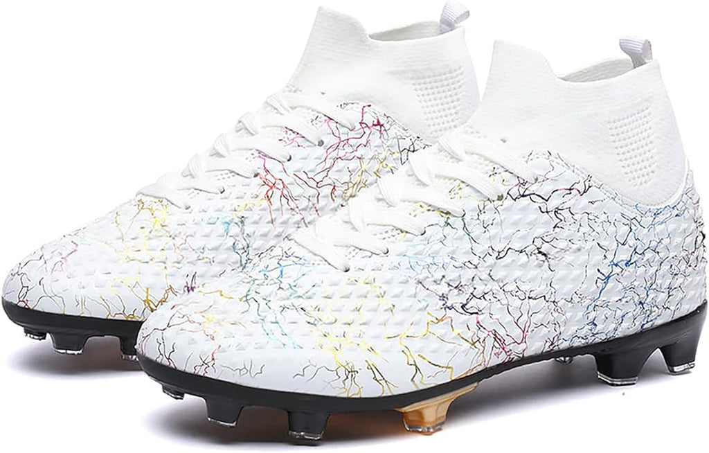 Men's Soccer Shoes High-Top Soccer Cleats Outdoor Breathable Athletic Professional Spikes Youth Boys Football Shoes Unisex