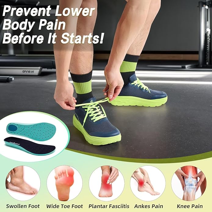 OrthoComfoot Orthopedic Diabetic Men's Wide Shoes: Comfortable Arch Support Running Sneakers, Plantar Fasciitis Wide Toe Box Work Tennis Outdoor Walking Shoes for Swollen Feet, Heel Pain