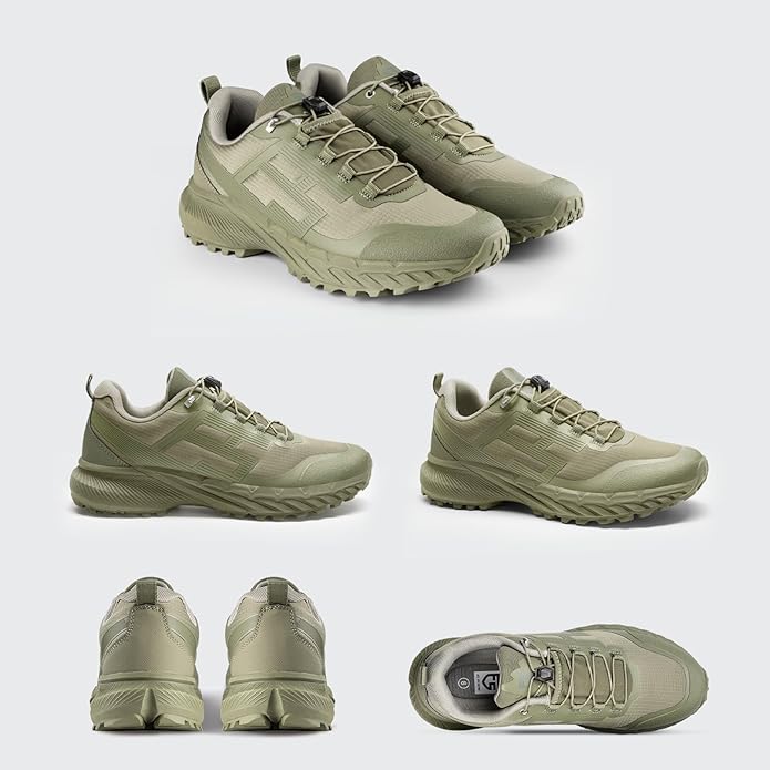 FREE SOLDIER Men's Trail Running Hiking Tactical Shoes - Breathable Lightweight Non-Slip Outdoor Sneakers for Walking Gym Backpacking Athletic Shoes